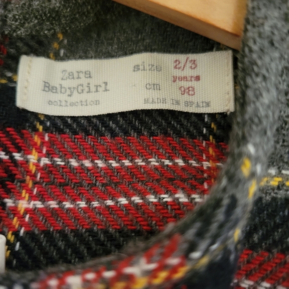 Zara Baby Girl Plaid Dress Size 2/3 - Picture 3 of 4